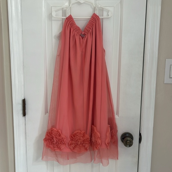 Peaches 'N Cream Coral Dress Girl's Size 8 - Picture 2 of 11